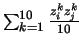 $\sum_{k=1}^{10}\frac{z^k_iz^k_j}{10}$
